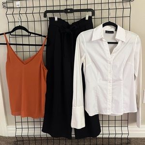 The Perfect white V neck, button down blouse.